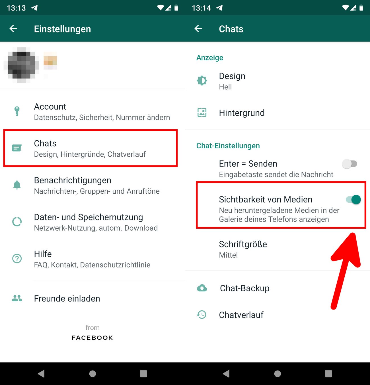 WhatsApp Bilder in Galerie anzeigen so geht
