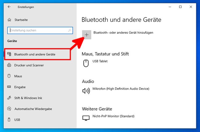 Hier fügt ihr ein neues Bluetooth-Gerät hinzu. (Bildquelle: GIGA)