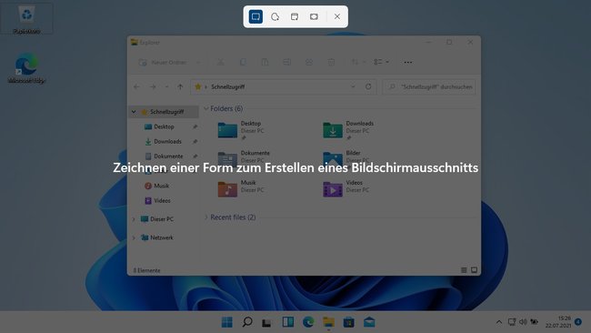 Skizzieren und Ausschneiden: Das Tool ist in Windows vorinstalliert und erstellt Screenshots für euch. Bild: GIGA