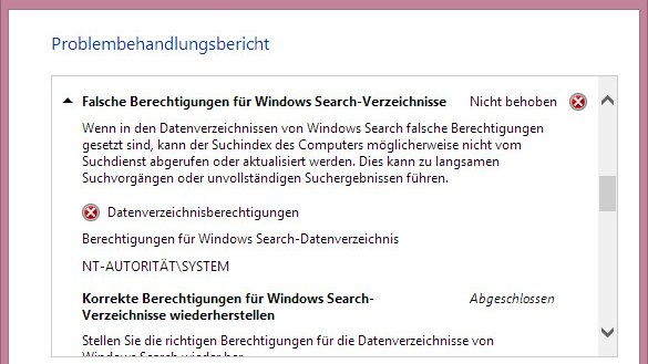 Falsche Berechtigungen Für Windows Search Verzeichnisse Outlook