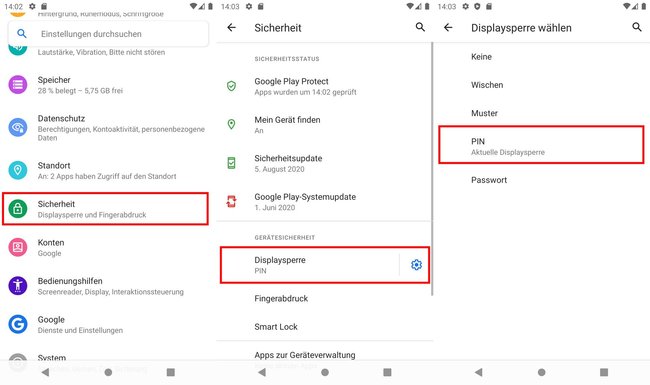 So ändert ihr die PIN der Display-Sperre. (Bildquelle: GIGA)