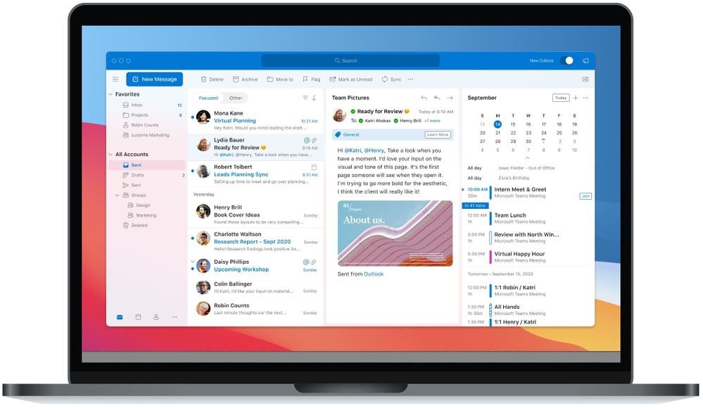 Outlook für den Mac So schön sieht das EMailProgramm bald aus