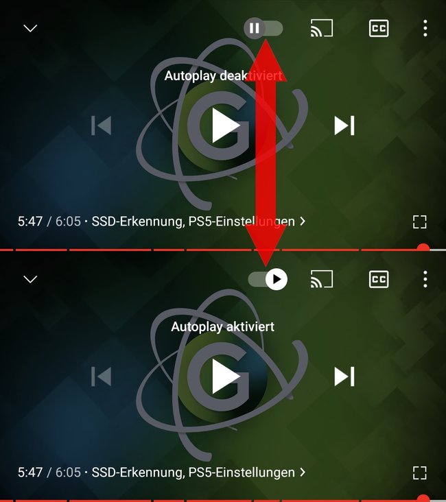 Youtube Autoplay de-aktivieren Smartphone App