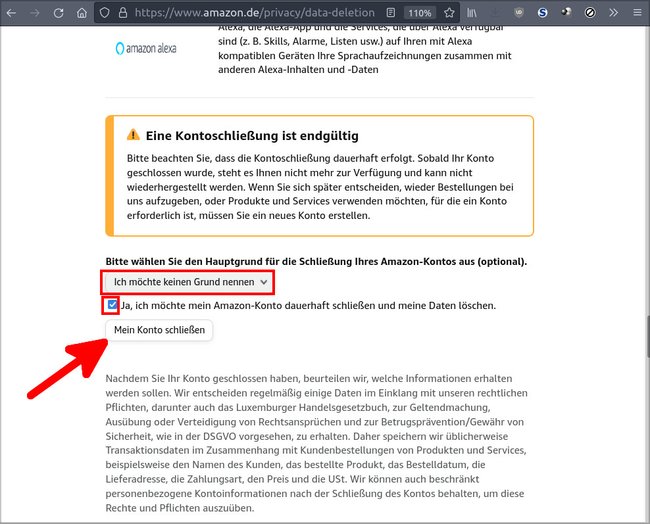 So löscht ihr euer Amazon-Konto. (Bildquelle: GIGA)