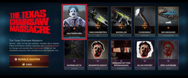 Alle Inhalte vom „The Texas Chainsaw Massacre“-Bundle.
