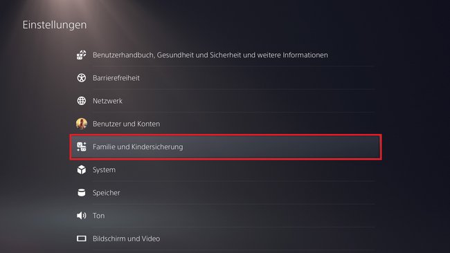 Unter „Familie und Kindersicherung“ könnt ihr jederzeit Änderungen vornehmen.