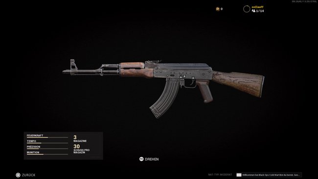Die AK-47 mit ihren Standardwerten.