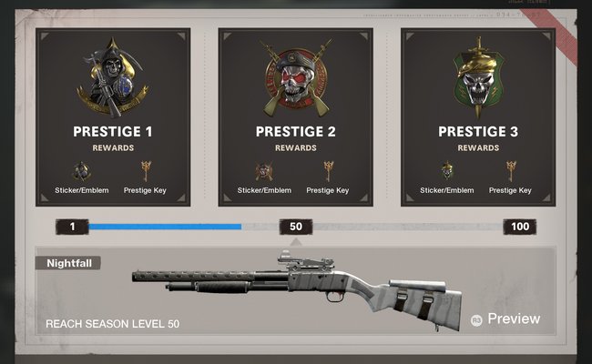 So sehen die drei Prestige-Ränge in der Pre-Season aus.