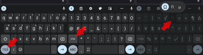 Smartphone Omega Symbol Gboard