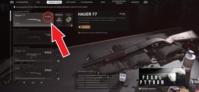 An dem Logo erkennt ihr, aus welchem Spiel die Waffe stammt.