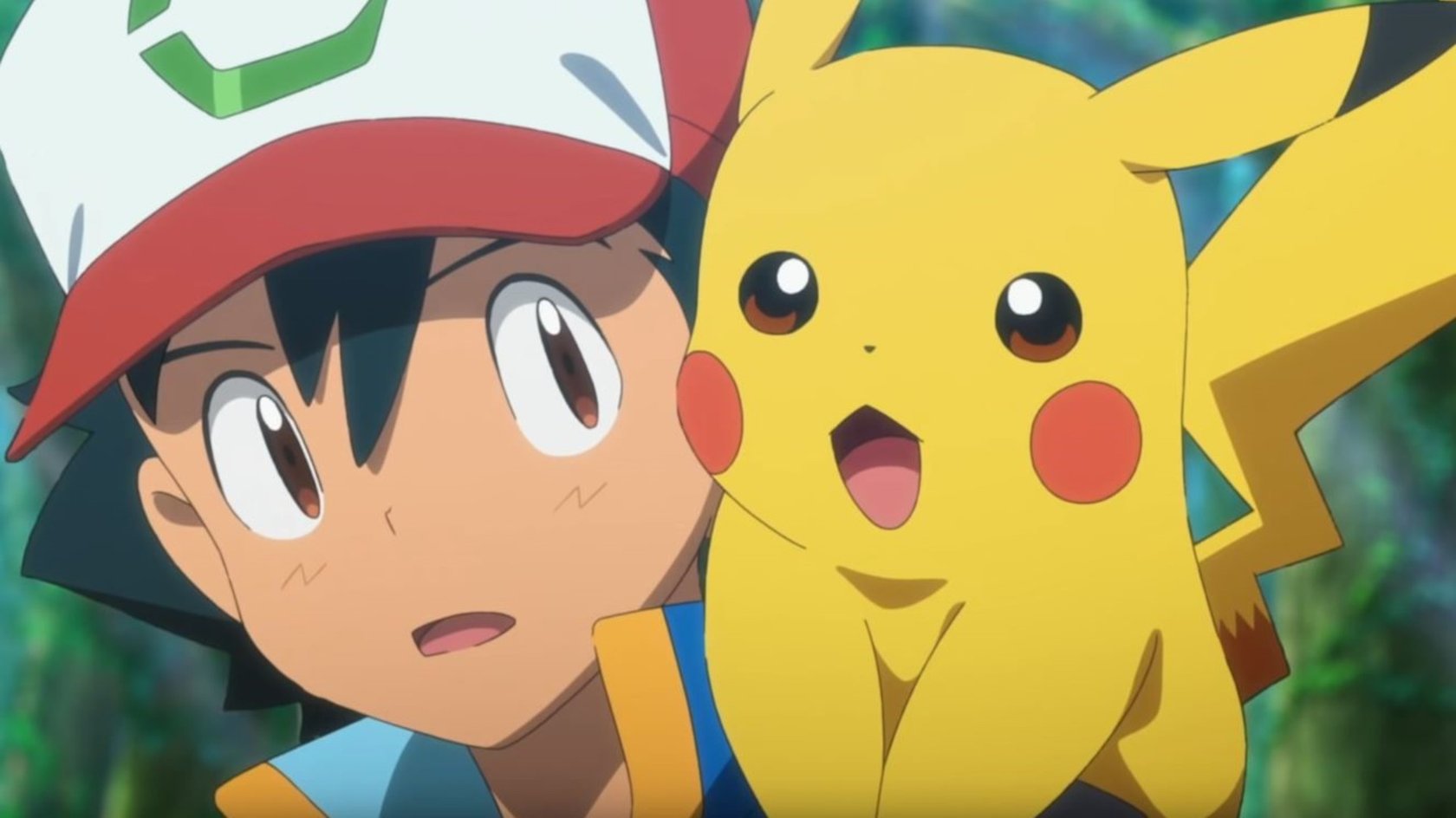 Ash aus dem Pokémon-Anime mit Pikachu auf seiner Schulter