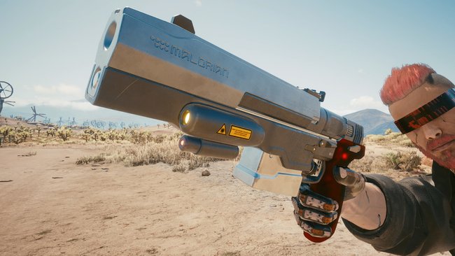Ikonische Waffe "Malorian Arms 3516" (Johnnys Pistole) in Cyberpunk 2077.