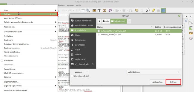 LibreOffice kann PDF-Dateien öffnen und bearbeiten. Bild: GIGA