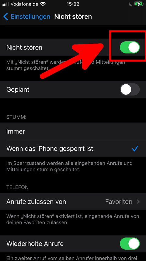 Bitte nicht stren aktivieren (Android & iOS)