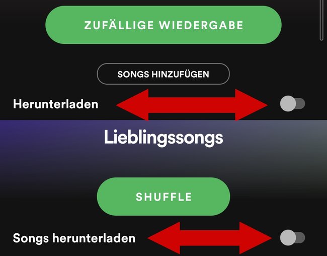 Spotify offline hoeren Download Smartphone-App