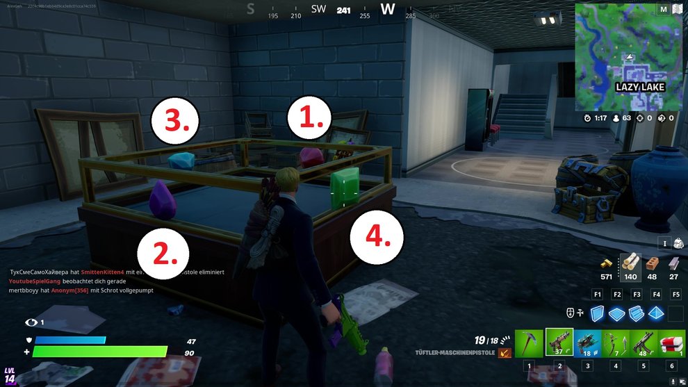 Aktiviert die Juwelen in der richtigen Reihenfolge, um die Herausforderung abzuschließen. Fortnite Anomalie Juwelen Rätsel