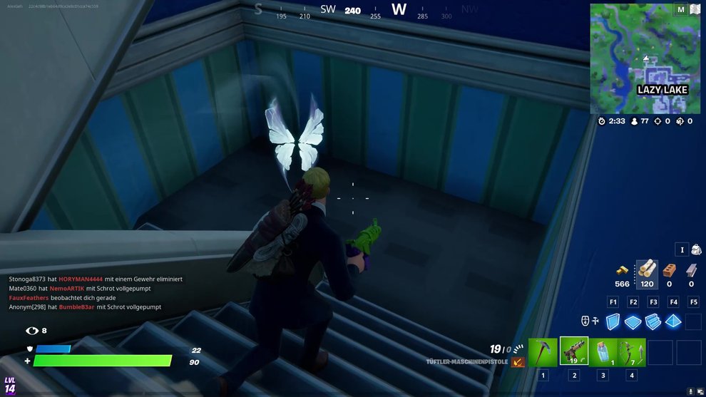 Folgt dem geisterhaften Schmetterling, um die Anomalie zu finden. Fortnite Anomalie Schmetterling