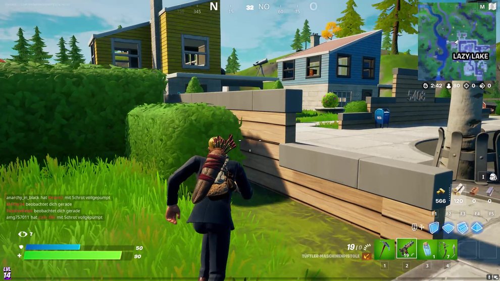 Ihr findet die Anomalie im gelben Haus, ganz im Norden von Lazy Lake. Fortnite Anomalie Lazy Lake