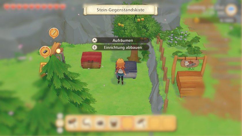 Zwei Gegenstandskisten aus Holz und Stein bei Story of Seasons: Pioneers of Olive Town