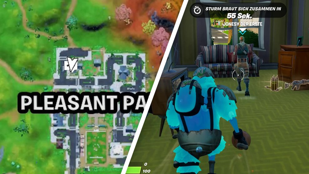 Ihr findet Jonesy den Ersten im Haus ganz im Nordwesten von Pleasant Park | Fortnite Season 6 Fortnite Season 6 Jonesy der Erste Fundort