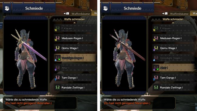 Monster Hunter Rise Waffen-Design: Vereidigte Degen I | Altair I (Doppelklingen)