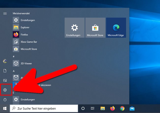 Hier öffnet ihr die Einstellungen in Windows 10. Bild: GIGA