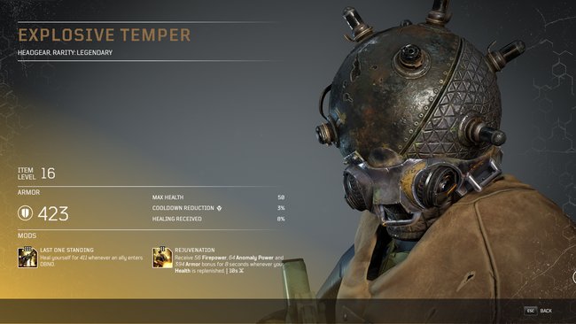 Das ist der Helm Explosive Temper.