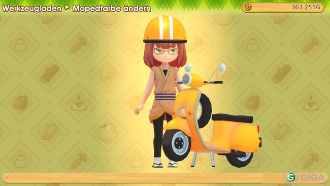 Das Moped in Gelb