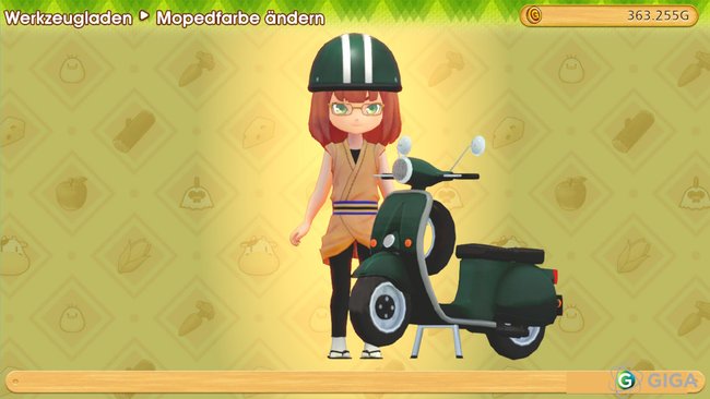 Das Moped in Grün