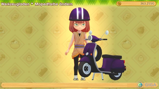 Das Moped in Lila