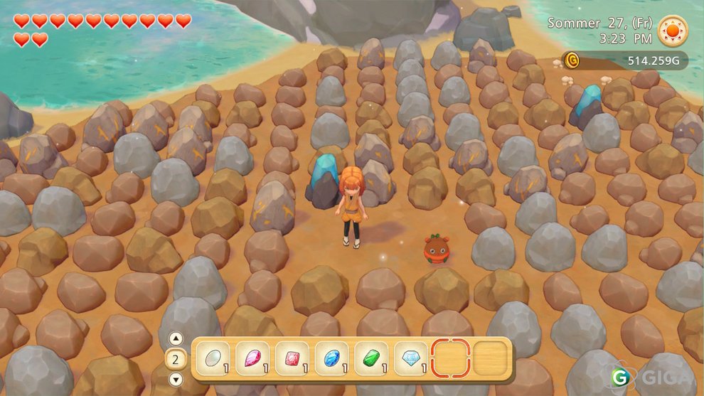 Im Steinbrechertal werdet ihr ebenfalls ein paar Rohe Diamanten finden. Steinbrechertal in Story of Seasons: Pioneers of Olive Town