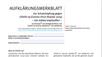 Corona-Impfung: Offizielle Formulare zum Ausdrucken im PDF-Format