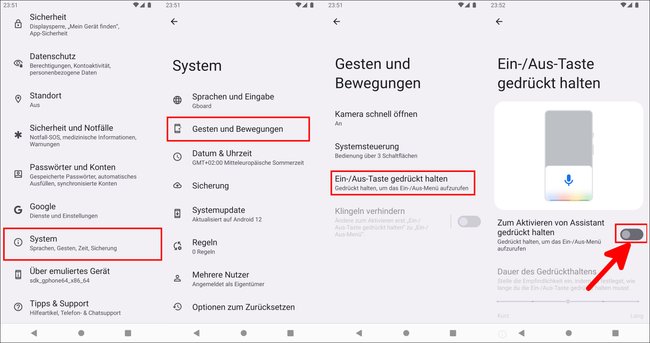 Hier entfernt ihr den „Google Assistant“ von der Ein-Aus-Taste. (Bildquelle: GIGA)