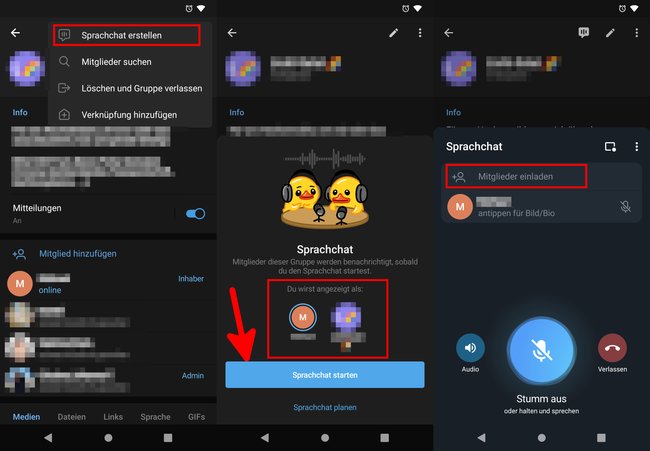 So startet ihr aus Gruppen oder Kanälen heraus einen Sprach-Chat. Bild: GIGA