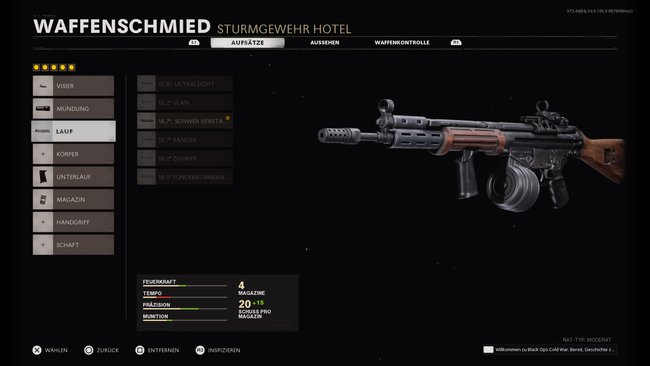 So sollte das Setup vom C58 für längere Distanzen in CoD Black Ops Cold War aussehen.