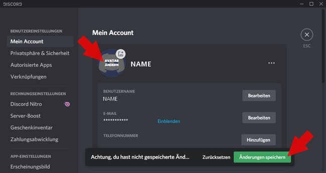 Discord Profilbild aendern PC