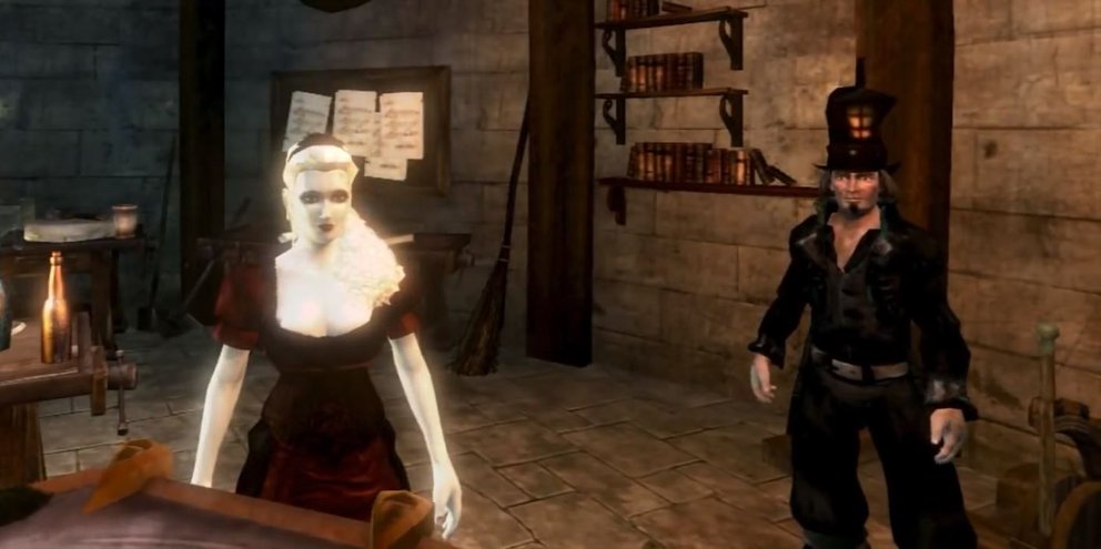 In Fable 2, you can bring Lady Gray back to life and seduce yourself.