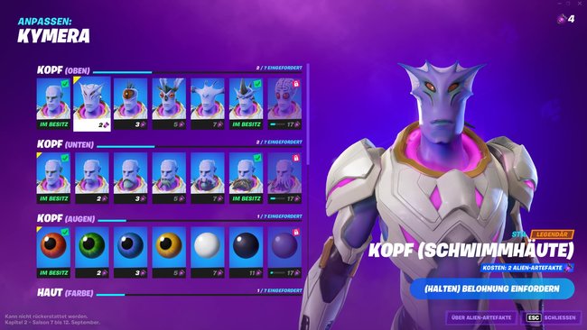 Fortnite Alien Artefakte Season 7 Kymera