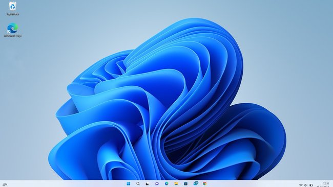 So sieht Windows 11 mit kleiner Taskleiste aus. Bildquelle: GIGA