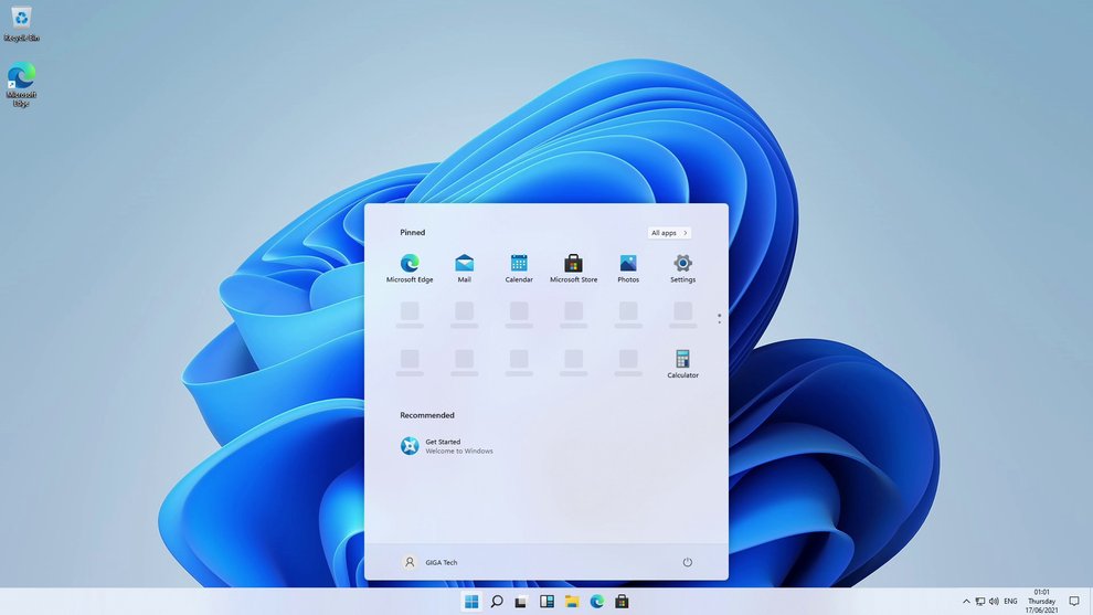 Windows 11 erinnert auf den ersten Blick an macOS. Bild: GIGA