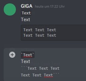 Discord Text formatieren Code-Block