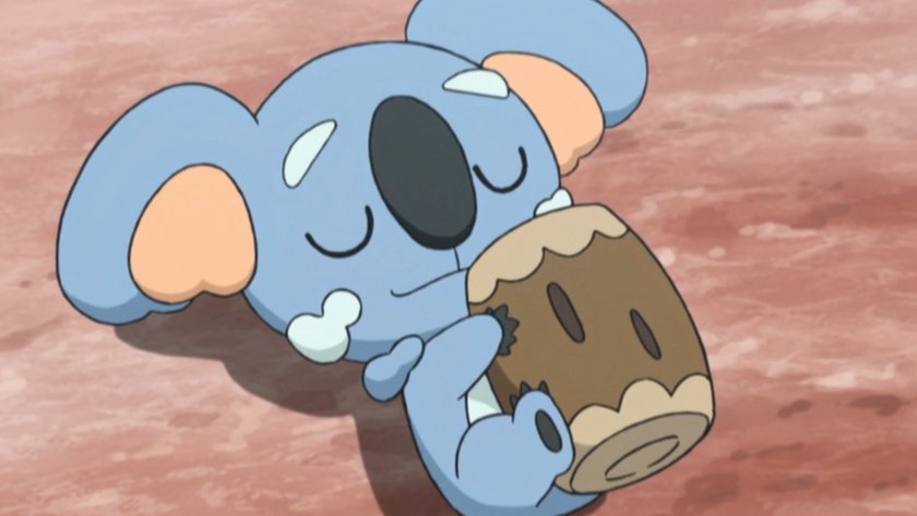 Pokémon Koalelu und sein Holzstück.