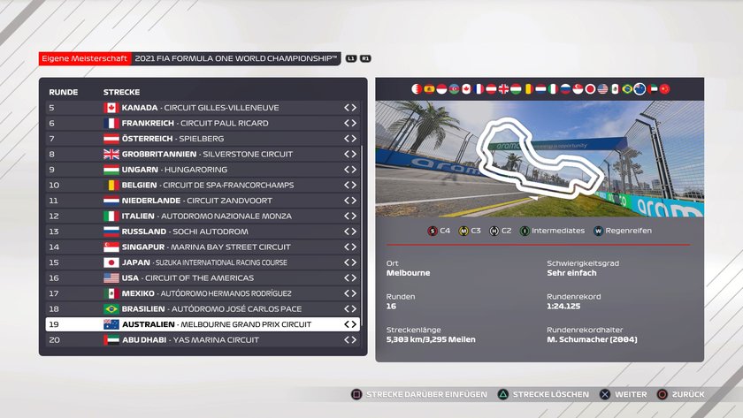 F1 2021: Australien-Setup