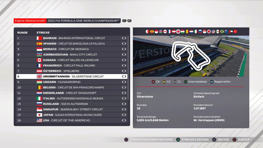 F1 2021: Großbritannien-Setup