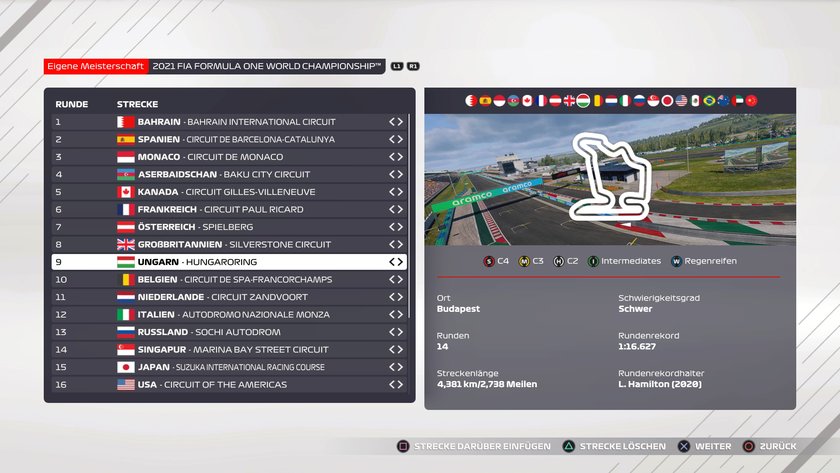 F1 2021: Ungarn-Setup