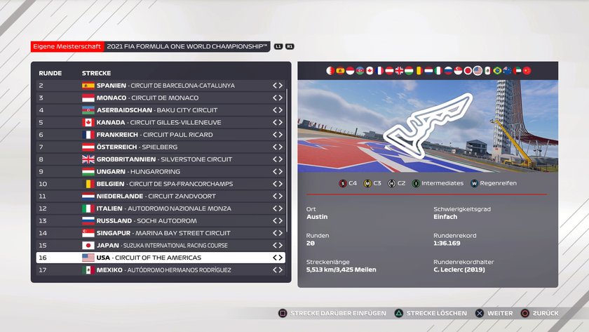 F1 2021: USA-Setup