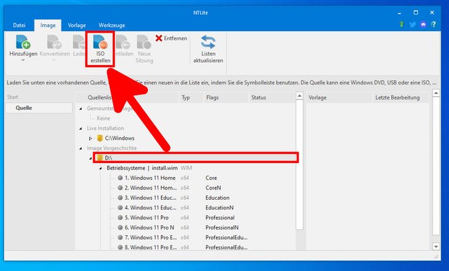 So erstellt ihr wieder eine ISO-Datei. (Bildquelle: GIGA)