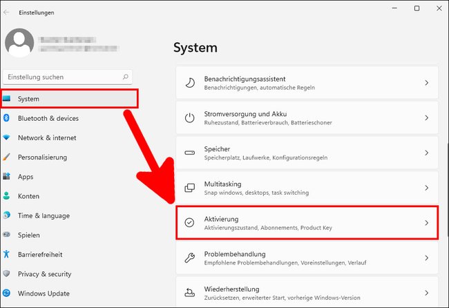 Hier aktiviert ihr Windows 11. Bild: GIGA