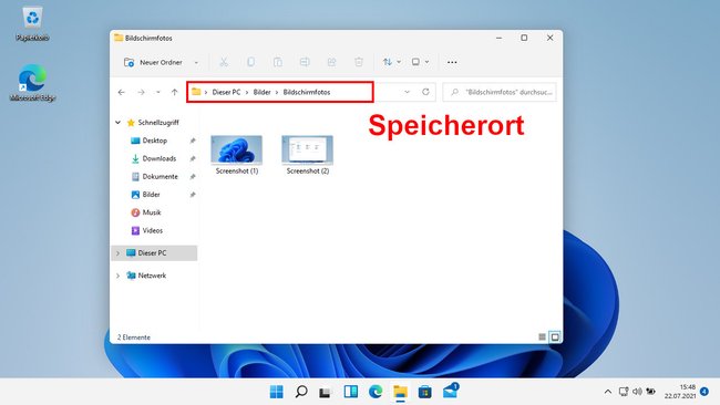 Hier speichert Windows die Screenshots, wenn ihr die Tastenkombination <!--[Windows]--> + <!--[Druck]--> benutzt. Bild: GIGA