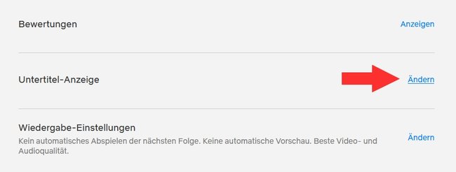 Netflix Untertitel-Anzeige aendern